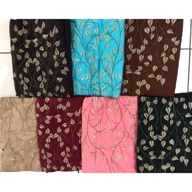 Mukena Terusan Bordir Daun kombinasi