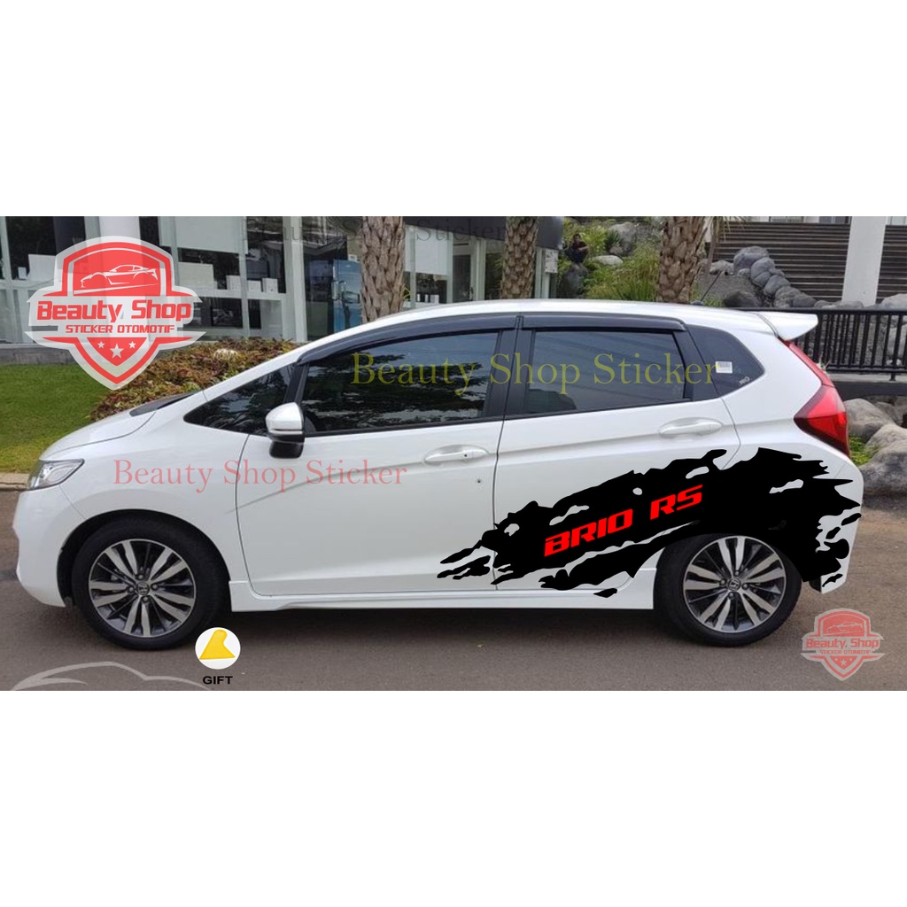 sticker stiker mobil brio rs cutting sticker stripe lis mobil honda jazz offroad