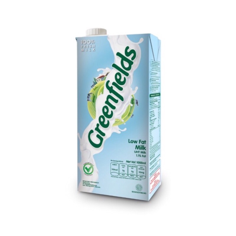 Greenfields Low Fat Milk 1 liter Susu UHT Rendah Lemak Susu Cair