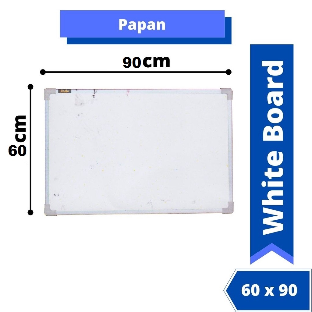 

Whiteboard Papan Tulis Spidol 60 x 90cm White Board Non Magnetic 60x90 Bisa Kurir INSTANT