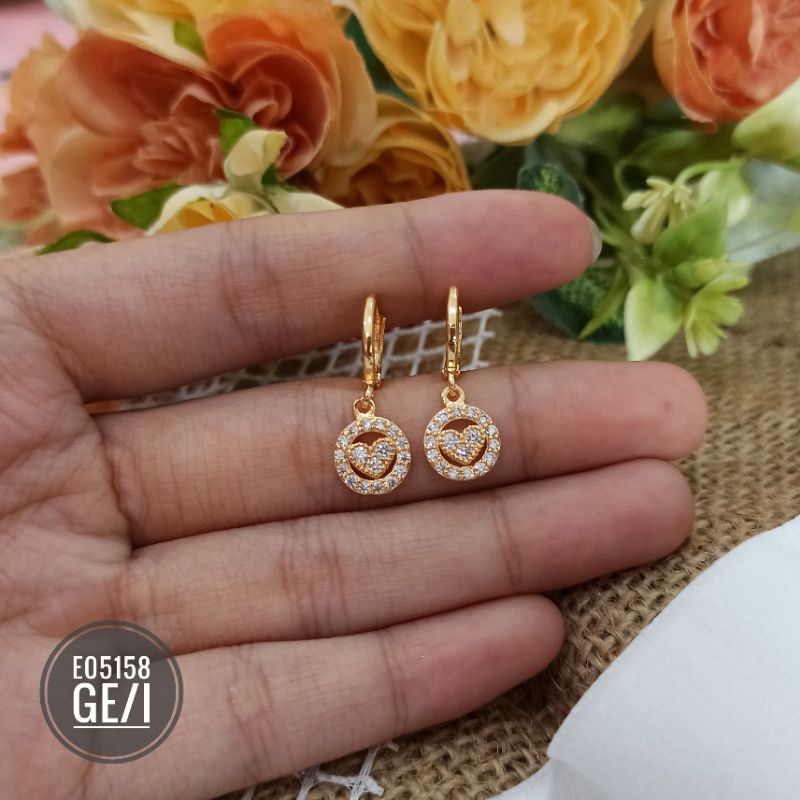 Anting xuping Fashion Rhodium Gipsy Love Zircon E05158