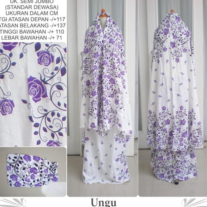 Sale  Mukena Bali Dewasa Katun Rayon Motif Bunga Kode 392B Semi Jumbo Cantik Murah