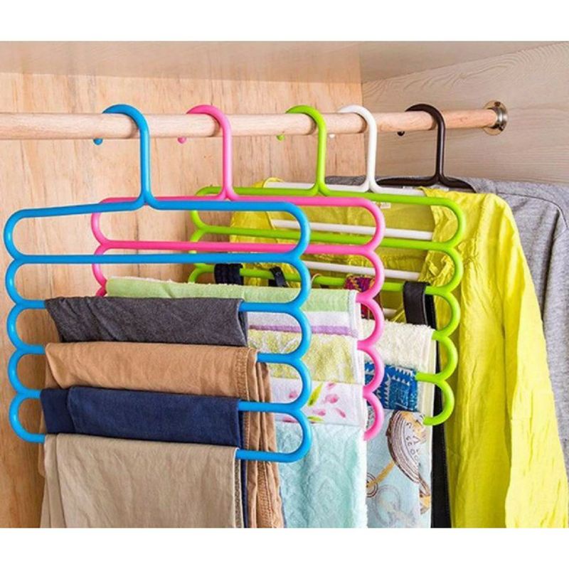 1 pcs Hanger 5 susun gantungan pakaian multifungsi hanger baju 5 layer