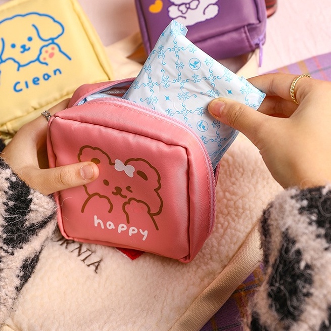 Pouch Pembalut / Tissue Cute Animals Tas Traveling Organizer Import