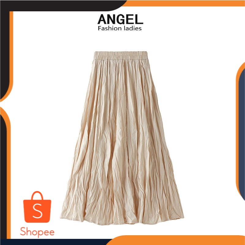 Lipit Lipit Rok Rok    Wanita ALine Panjang Sweater  Rok Kerut  rok 8862