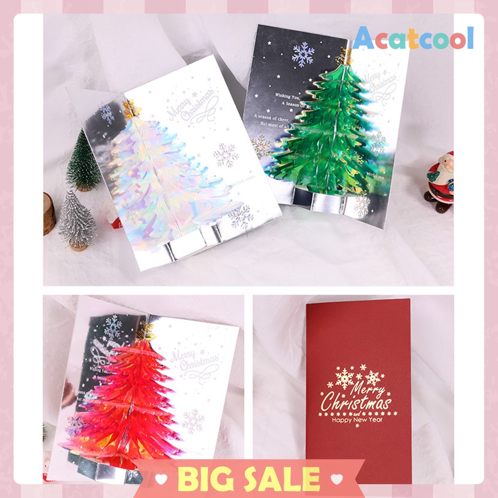 Christmas Greeting Card Sparkling Shiny Holiday Birthday Xmas New Year Card