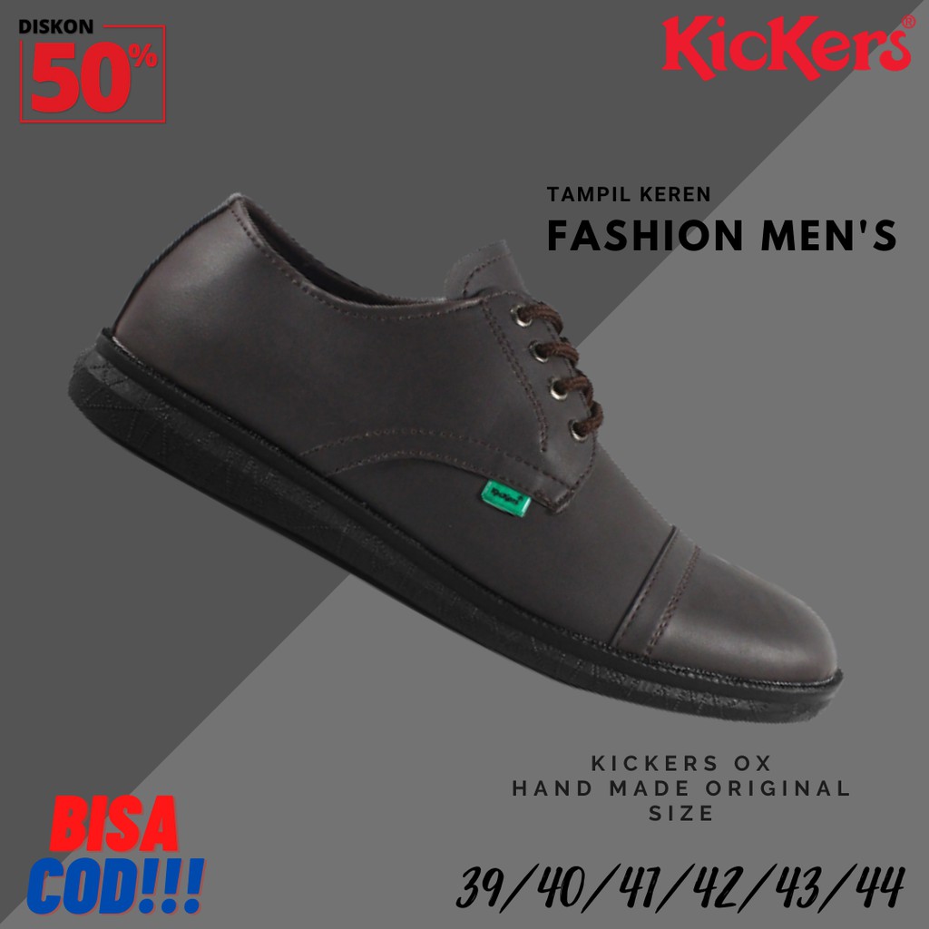 BIG PROMO Sepatu Pantopel Kerja Formal Casual Kickers Oxford Coklat Pantofel Cowok Keren