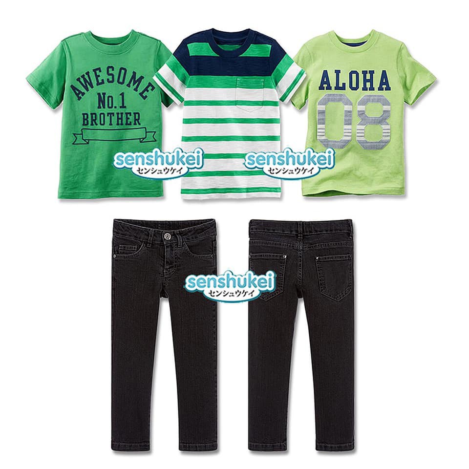 Setelan Anak Cowok Awesome Brother Set 4in1 (baju 3 pcs, celana)