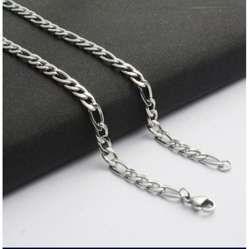 Kalung titanium asli JJ-23 uk45-60Cm 4mm anti karat