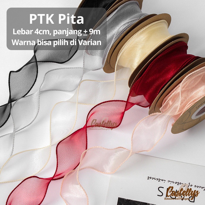 

Pita Kain Kaca Organza PTK untuk Kotak Kue Bunga Bag Kado Hampers dll