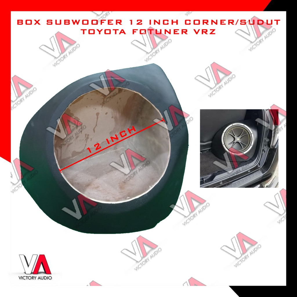 Box Sudut Bahan MDF 18mm Subwoofer Audio Mobil 12 Inch Toyota Fortuner VRZ High Quality Product Baru