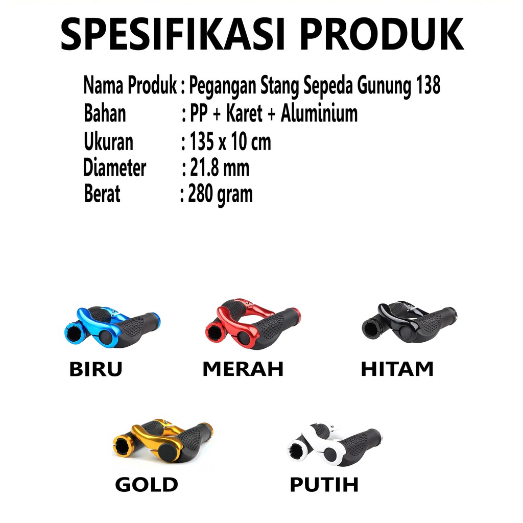 Stang Sepeda Stang Sepeda Universal Anti Licin Bahan Karet (138) Pegangan Stang Sepeda Grip MTB, BMX Ruber Anti Slip