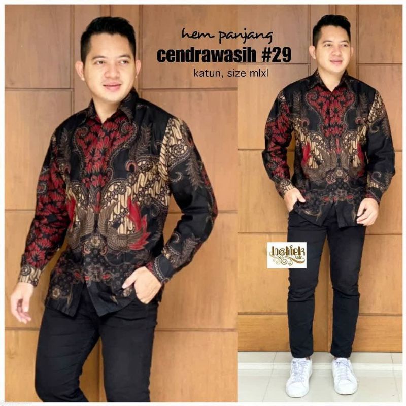 Kemeja batik pria lengan panjang baju batik