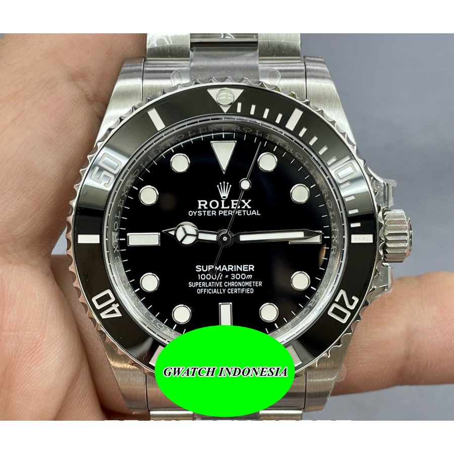 Mega Sale  Jam Tangan Pria Branded Rolex Submariner No Date 124060 Diameter 41mm SS 904L CLEAN Facto