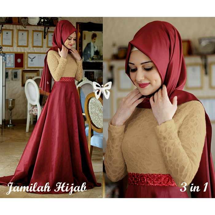 Hijab Jamilah Bordir New - Hijau Tosca