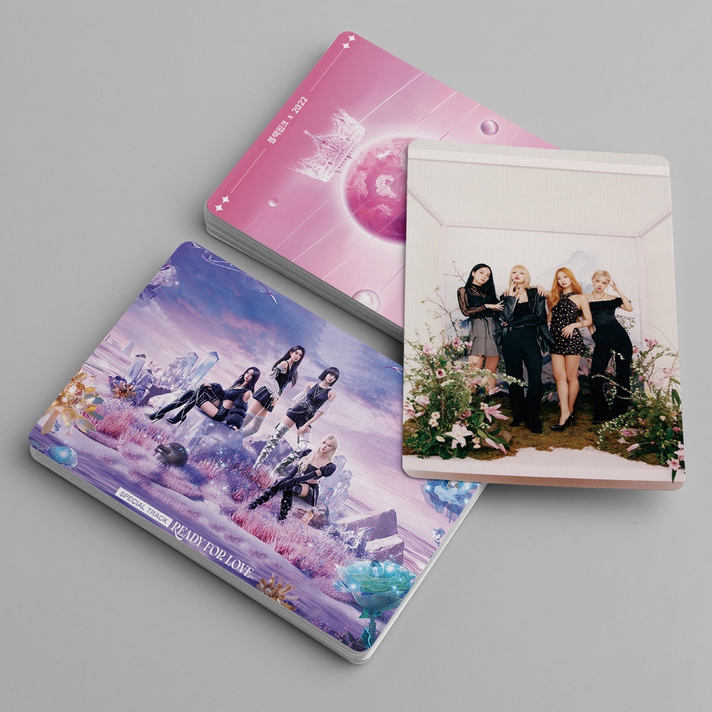 55pcs / set Kartu Lomo Foto KPOP BLACKPINK HD Untuk Koleksi LISA JISOO JENNIE ROSE