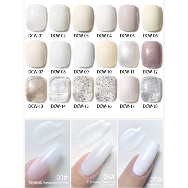 [FLASHES] AS DCW Sweet Cream White Series NAILS POLISH GEL KUTEK GEL 15ml Soak Off UV Gel