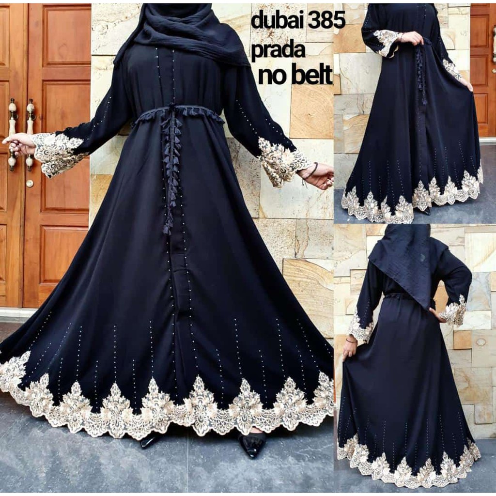 Abaya Gamis Syari Fashion Muslim Dubai 385 Prada Gold Arabian