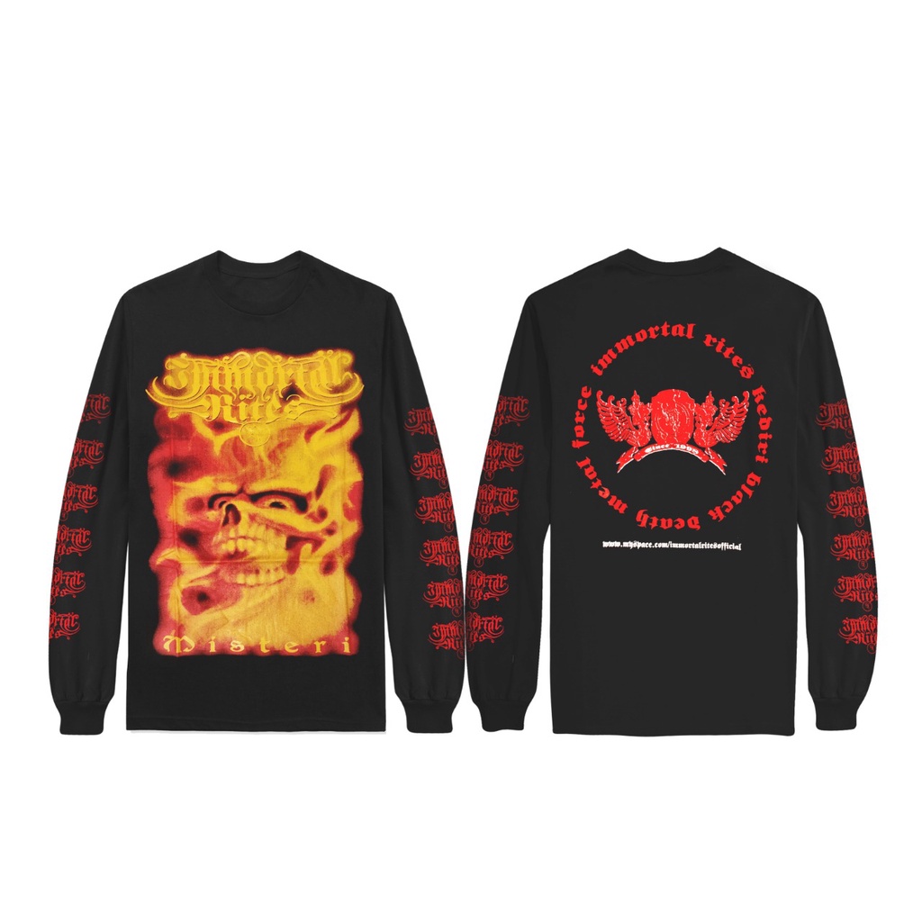 ORIGINAL Long Sleeve IMMORTAL RITES - Misteri | KAOS BAND | KAOS MUSIK | KAOS METAL | BAJU PRIA WANI