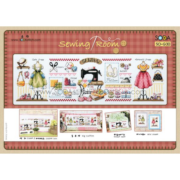 Paket DIY Craft Sulam Kristik Strimin Cross Stitch Sodastitch SO-G30 - Sewing Room Mesin Jahit