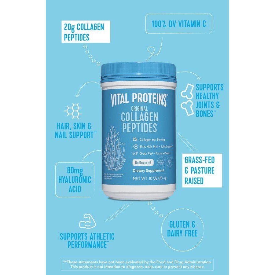 NEW PACKAGING Vital Proteins Collagen Peptides with Hyaluronic Acid and Vitamin C