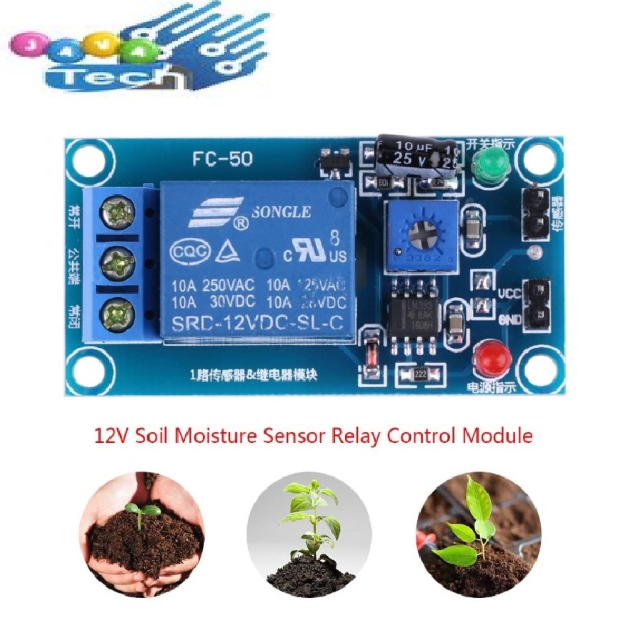 Modul Soil Moisture Relay DC 12V Control Board Saklar Irigasi Otomatis