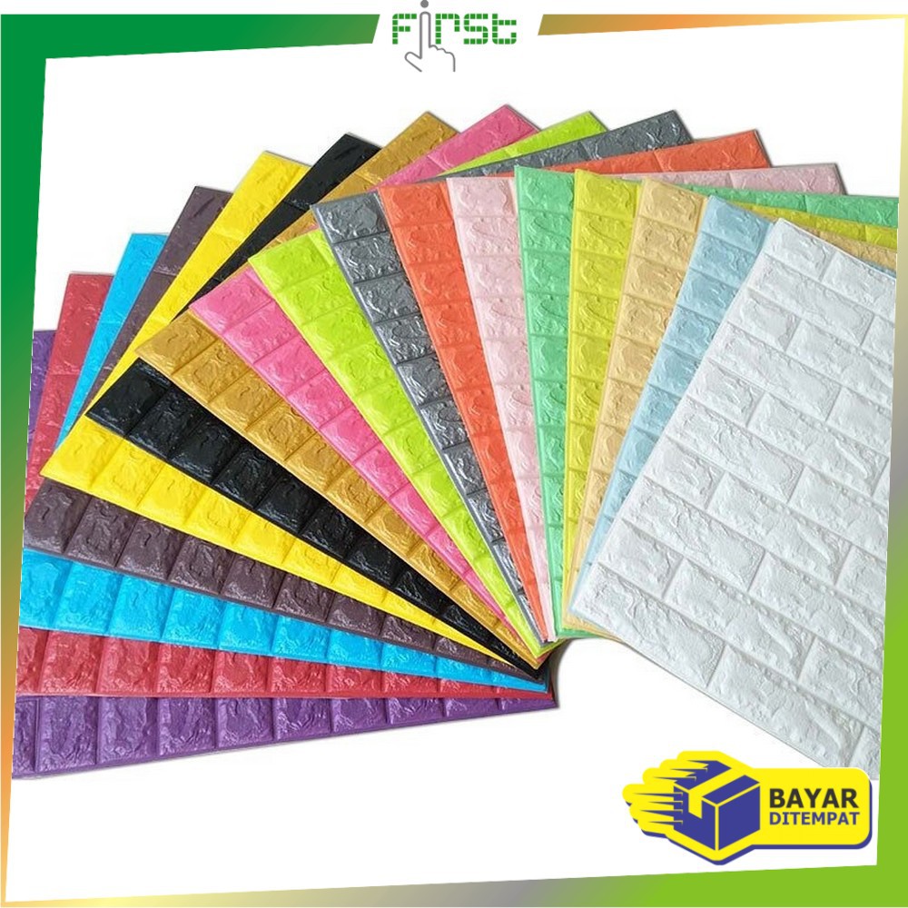 *COD* FH-C206 Wallpaper Dinding Foam 3D Kecil Motif Batu Bata/Walpaper Stiker Dinding Dekorasi Kamar-7