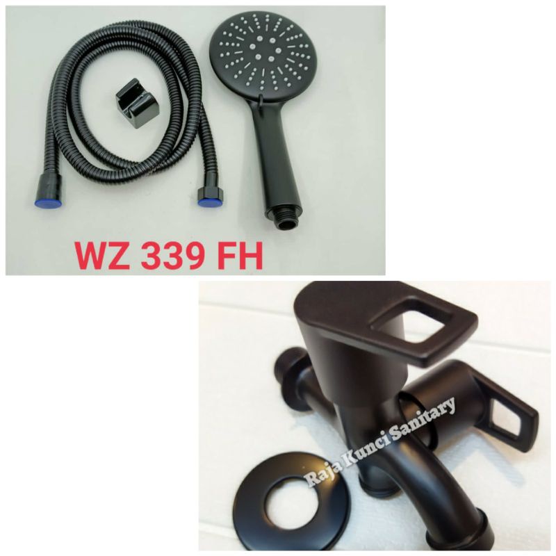 Hand Shower Set Hitam Black/Hand Shower + Kran Hitam/Black/ABS Series