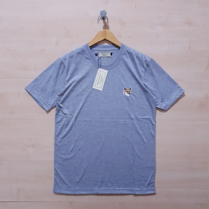 KAOS T SHIRT MAISON KITSUNE FOX HEAD TEE GREY - M