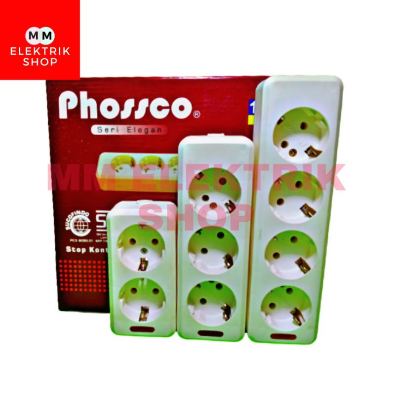 Stop Kontak Arde Lubang PHOSSCO Stopkontak 2Lobang 3Lubang 4 Lobang Best Seller PHOSSCO