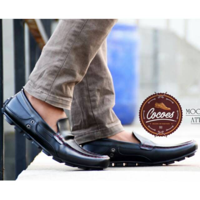 Sepatu Pria Cocoes Moccasin Attore Black