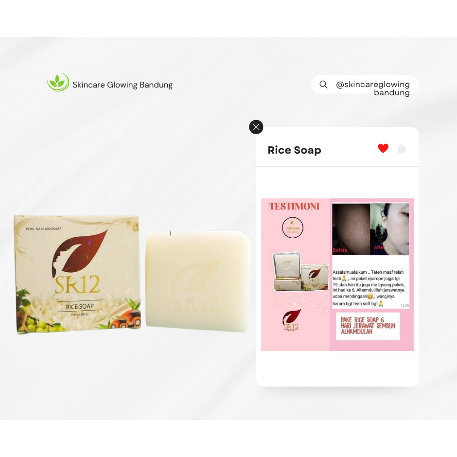 Rice Soap SR12 Sabun Beras Face Wash Sabun Pencerah Alami Saber