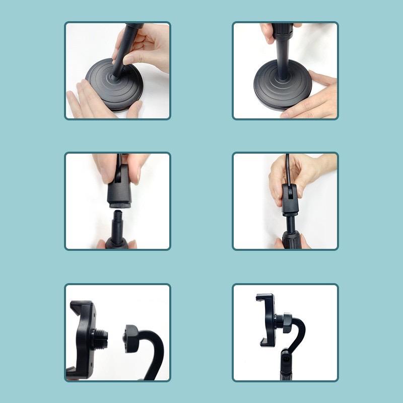 (LWS) Stand Holder HP Handphone Penyangga Broadcasting Putar 360 Desktop-1