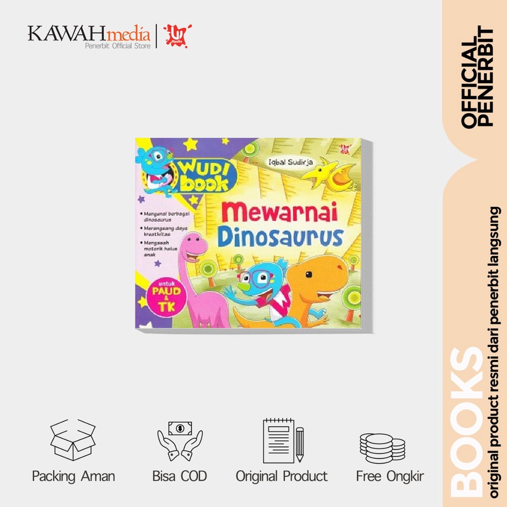WUDI BOOK : MEWARNAI DINOSAURUS