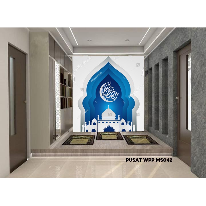 Mihrab Wallpaper tembok masjid Dekorasi Ruang Mushola Mumah Minimalis