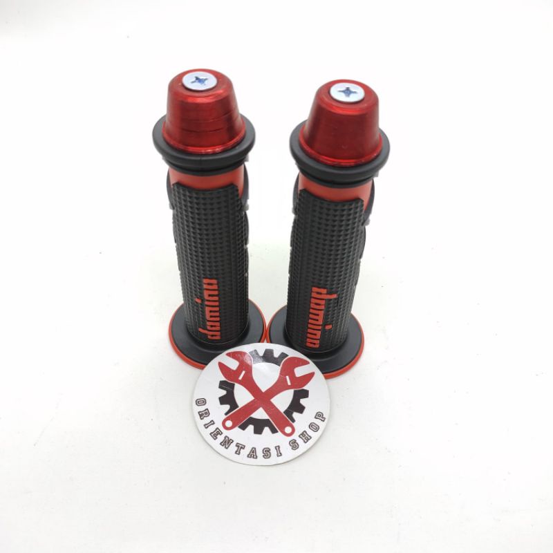 Handgrip domino handfat domino fashion bintik segitiga warna plus jalu stang  CNC Model lancip Universal