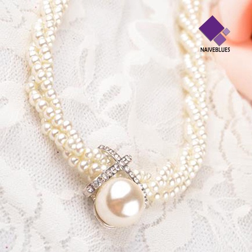 Kalung Rantai Choker Dengan Liontin Mutiara Untuk Wanita