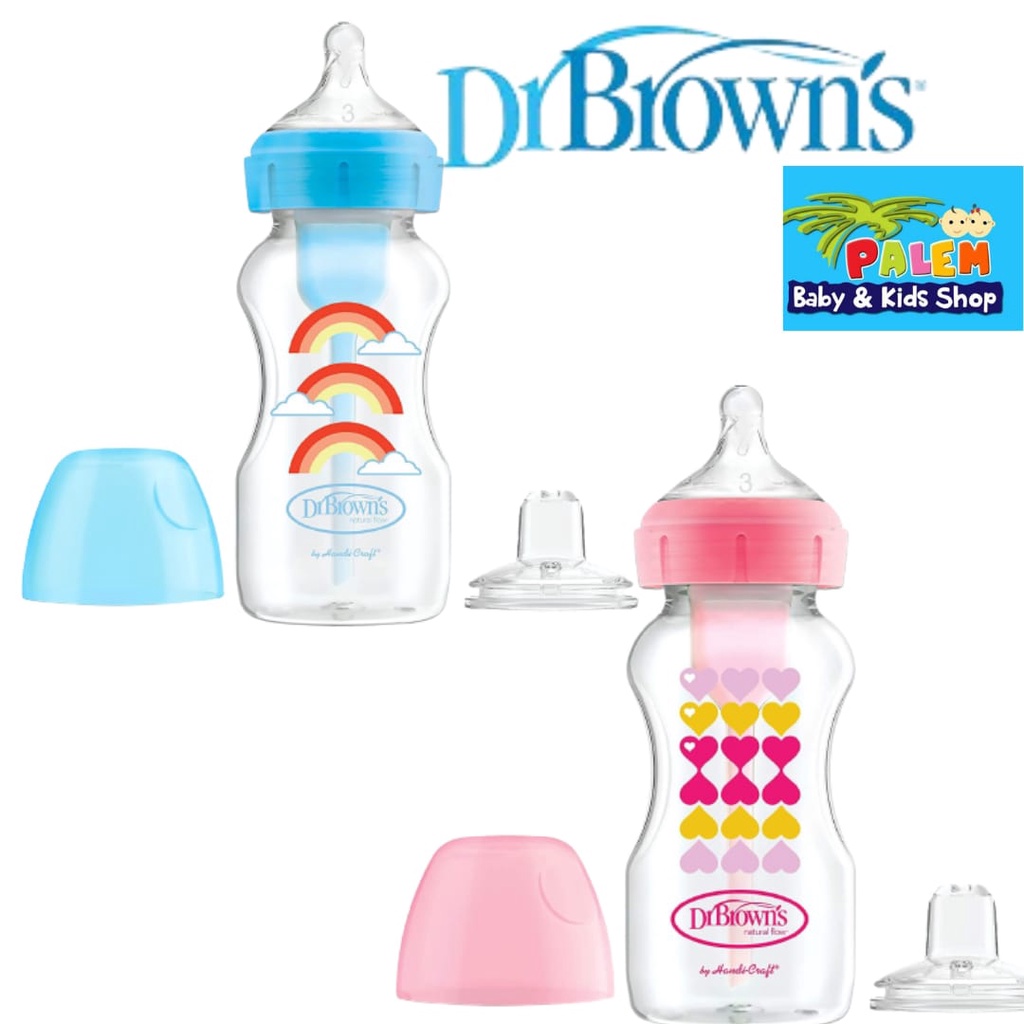 Dr.brown's options anti colic bottle wide neck to sippy/Botol starter kit 9 oz/270ml