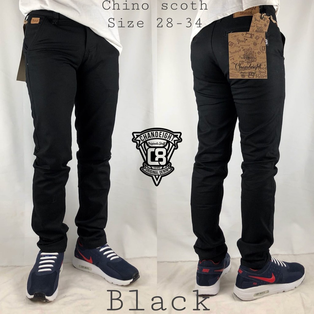CELANA CHINO SCOTH PANJANG BLACK ORIGINAL CHANEIGHT KEREN TERLARIS AG050224