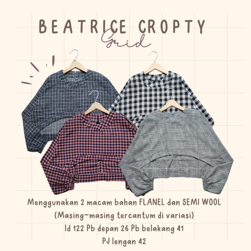 BEATRICE CROPTY GRID KOREAN OVERSIZE // BECHARA CROPTY