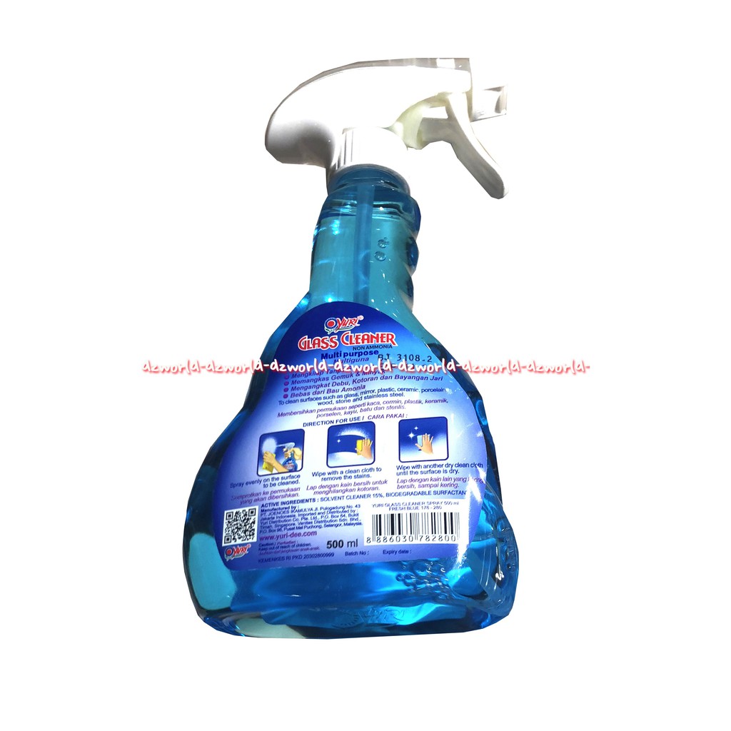 Yuri Glass Cleaner Clean &amp; Shine Longer Foam Cairan Pembersih 500ml Pembersih Kaca