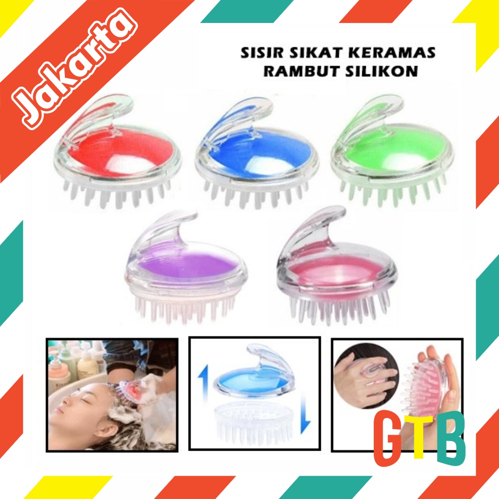 ❤️GTB❤️ Sisir Keramas Silikon Lembut -Sisir Pijat Kepala Bahan Silikon R486