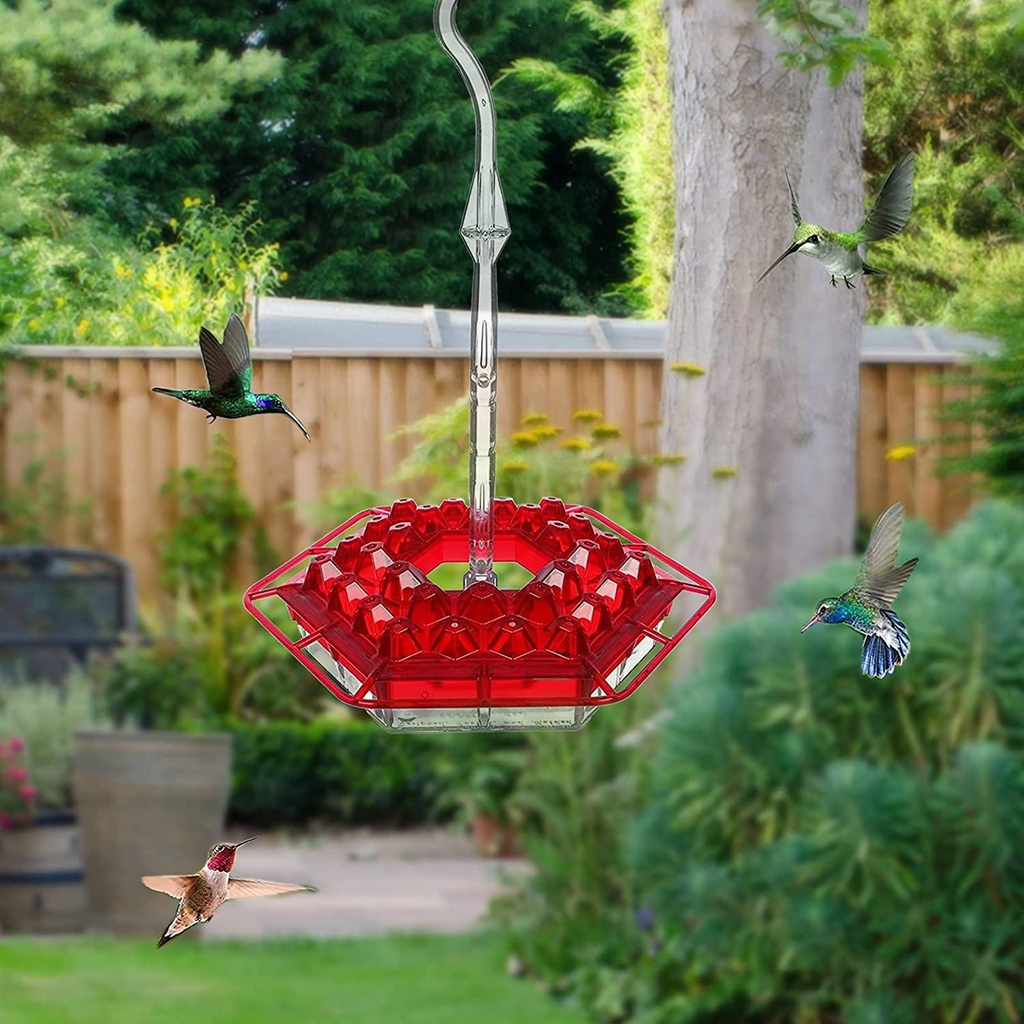 Nanas Hummingbird Feeder Outdoor Gantung Mudah Dibersihkan Perlengkapan Burung Berbentuk Hexagon