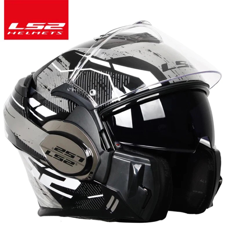 Gratis Ongkir 0 Rupiah 2018 Valiant LS2 FF399 full face motorcycle helmet flip up dual visor