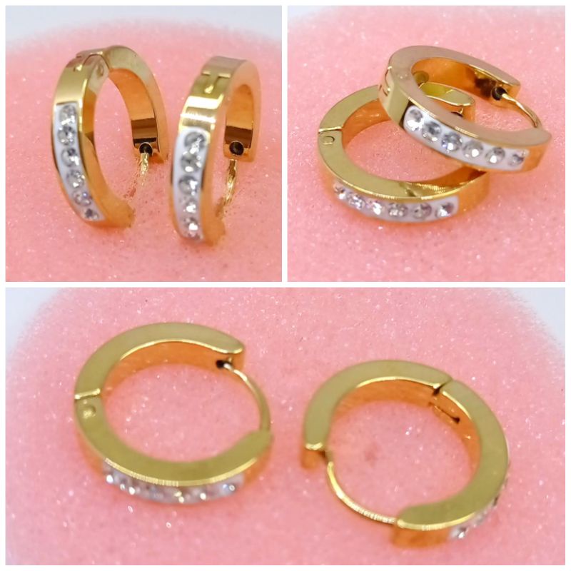 anting jepit titanium asli fashion Korea anti karat