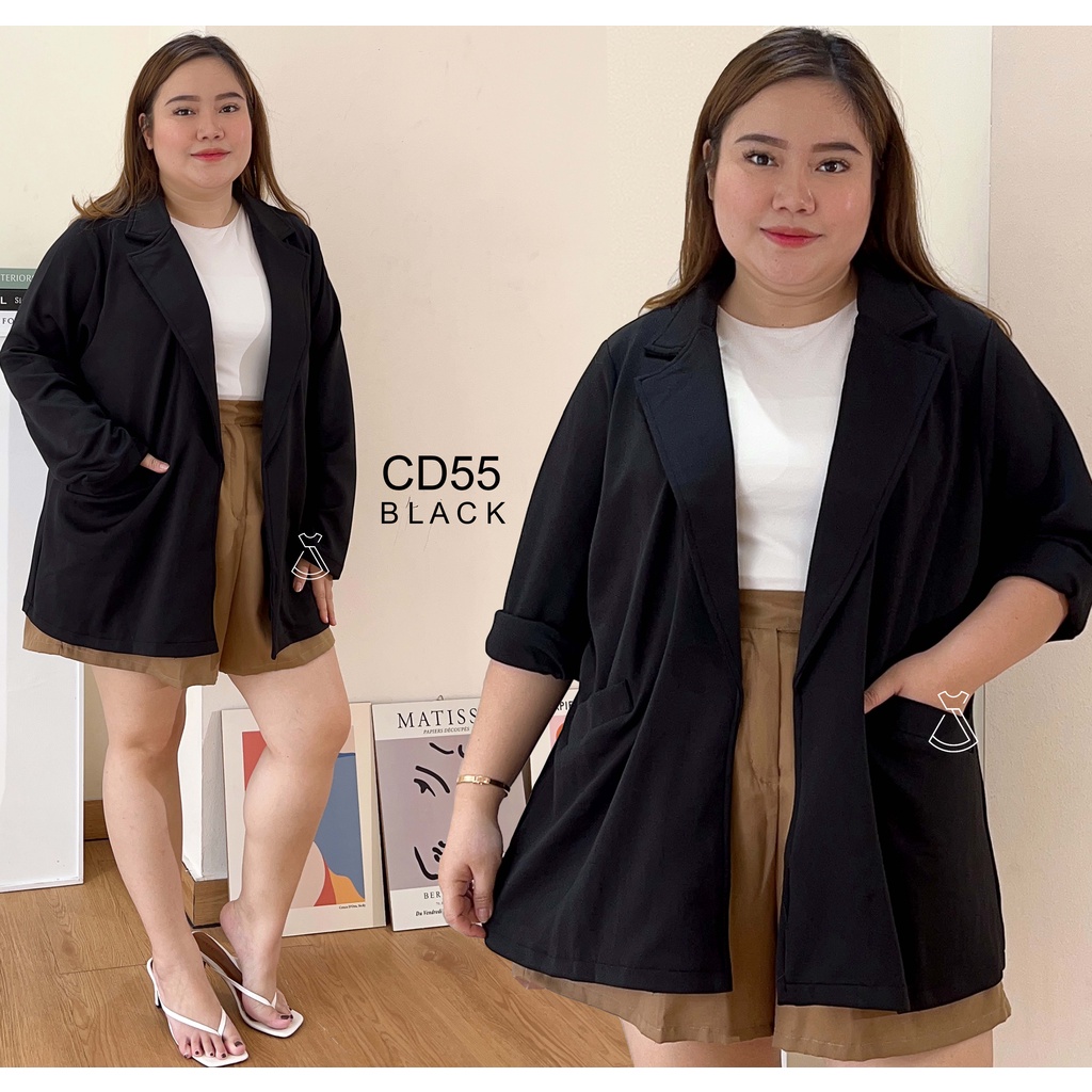 CD55 - Outer Blazer Basic Scuba Atasan Kerja Big Size