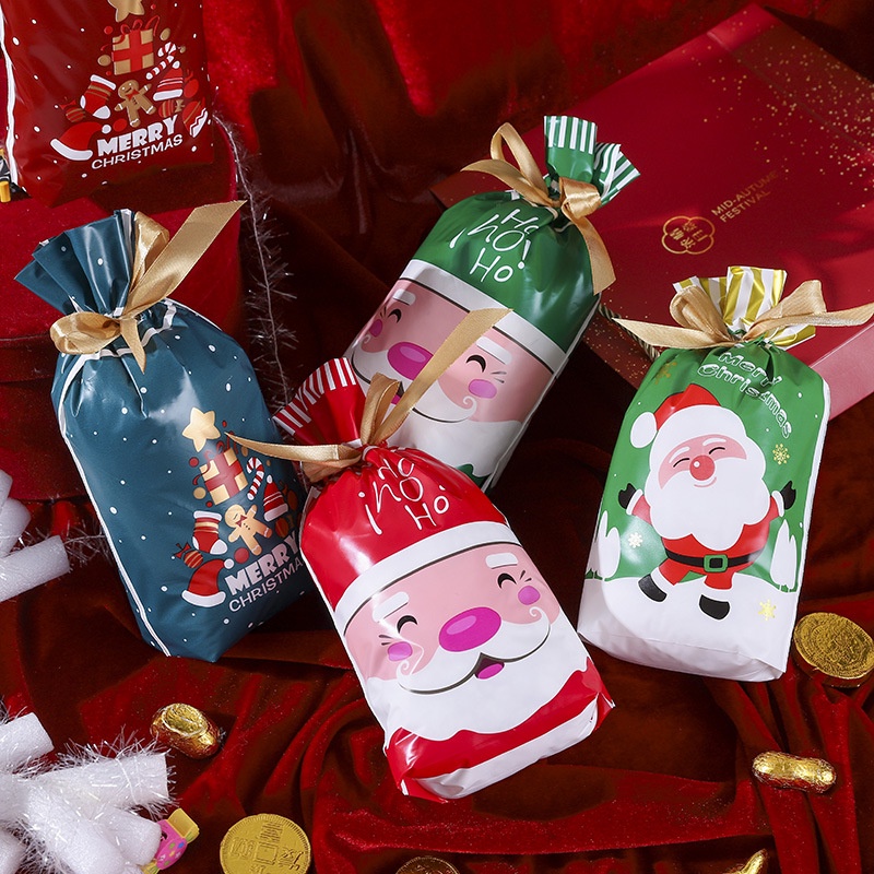 10pcs Kantong Permen / Buah Untuk Dekorasi Natal / Tahun Baru