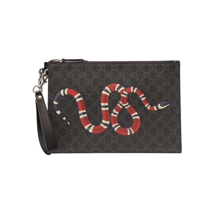 GG Pochette GG Supreme Kingsnake - Black 100% Authentic