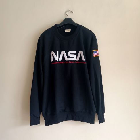 Jaket Hoodie H*M Nasa Crewneck Nasa Hitam Murah Promo