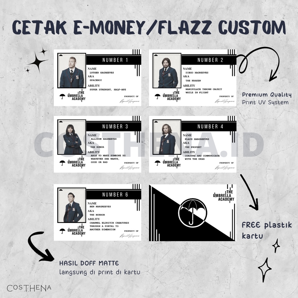 E-MONEY-FLAZZ-BRIZZI UMBRELLA ACADEMY NETFLIX CUSTOM